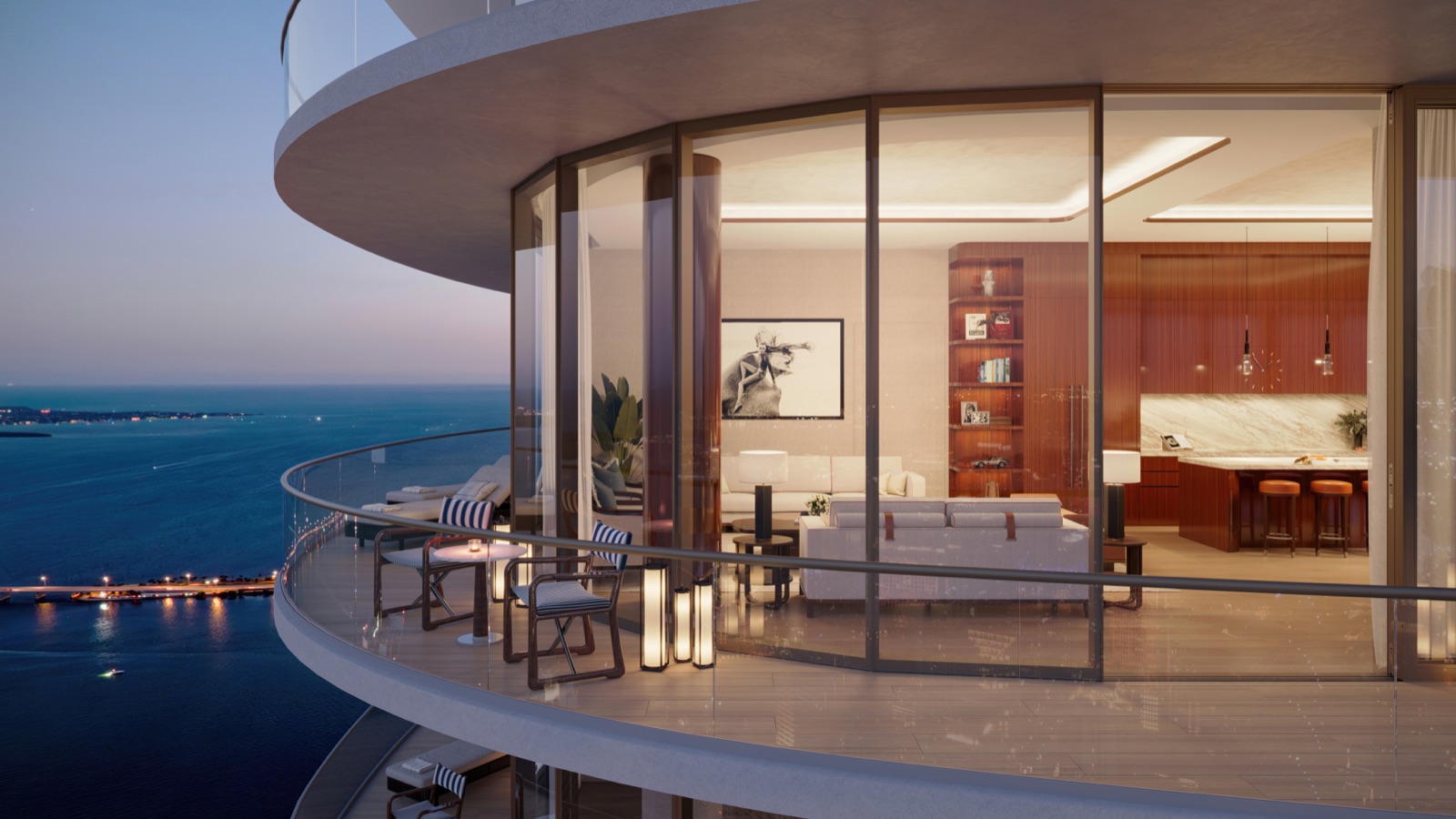 Canaletto Penthouse private terrace with sunset views.